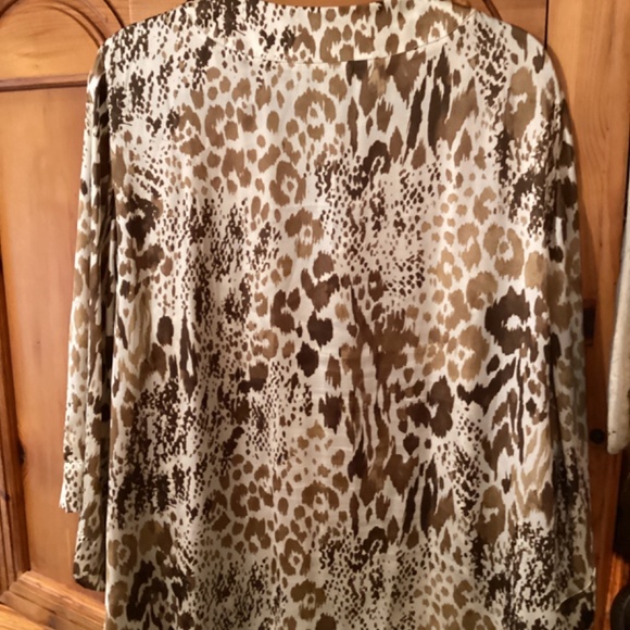 Hot In Hollywood Retro Leopard Print Blouse  1X - Picture 6 of 7
